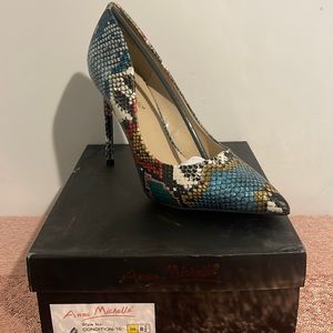 Anna Michelle Snake Skinned Pump/ Nude bag included